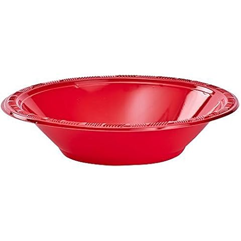 Hanna K. Signature Collection Plastic Bowl, 100 Bowls, 15-Ounce, Red Cover