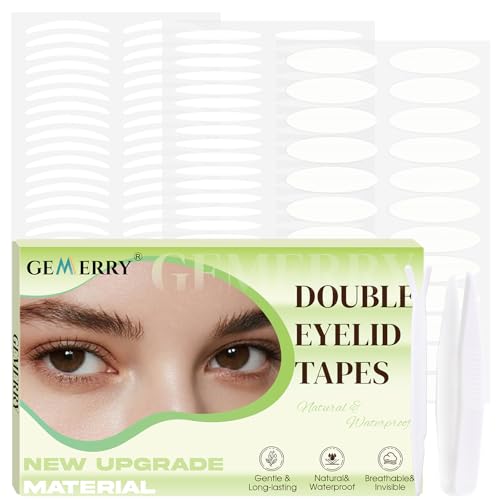 GEMERRY Eyelid Tape Strisce per Sollevamento Palpebra Invisibili, 720 Pezzi 3 Forme Diverse - Adesivi per Occhi Nastro palpebrale per palpebre incappucciate, cadenti, irregolari e mono-occhiali