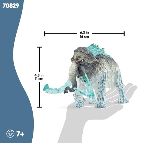 Image of schleich Eldrador Creatures - 7 inch Frost Mammoth Figurine with Movable Battle Tusks - Durable Monster Toy with Realistic Details - Prehistoric Ice Beast Figure for Imaginative Play - Kids 7+ | 70829