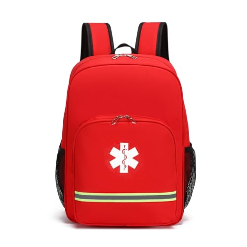 3DTengkit Mochila de emergencia Bolsa de primeros auxilios vacía, Mochila ligera de primeros auxilios, para el hogar y el trabajo, senderismo al aire libre, camping. (Rojo)