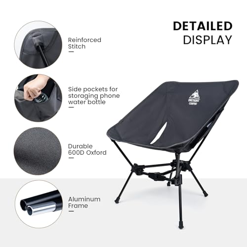 Image of ONETIGRIS Tigerblade Camping Chair, Lightweight Folding Backpacking Hiking Chair, Compact Portable 330 lbs Capacity