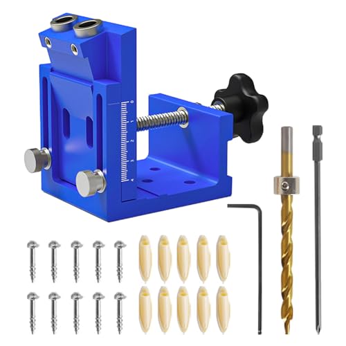 Tiardey Dowel Jig Trend Pocket Hole Jig Adjustable Hole Distance from Wood Edge Pocket Hole Jig Set Woodworking Tools
