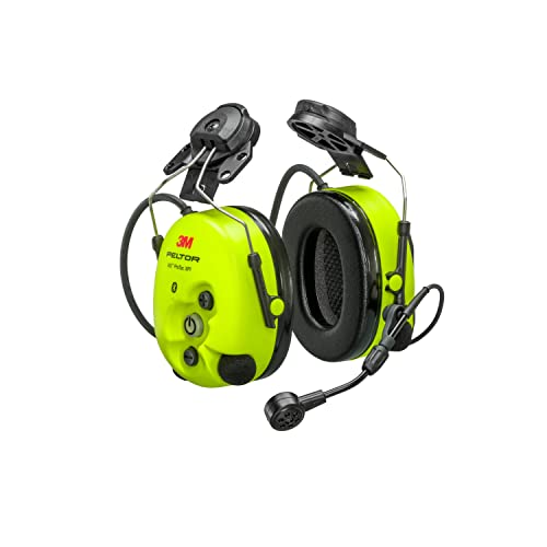 3M PELTOR WS ProTac XPI - Auriculares Bluetooth dependientes del nivel, amarillo, casco duro adjunto, MT15H7P3EWS6