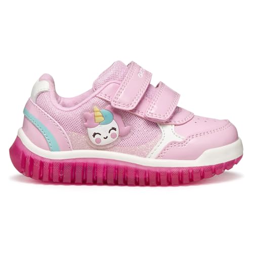 Geox B Lightyloo Girl, Zapatillas Bebé-Niñas, Rosa, 24 EU