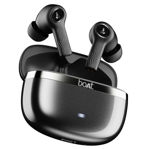 Boat Nirvana Ion ANC Pro, Hi-Res Audio LDAC,ANC(~32dB), 120Hrs Battery, App Support, Fast Charge, v5.3 Bluetooth TWS in Ear Earbuds Wireless Earphones with mic (Crystal Black)