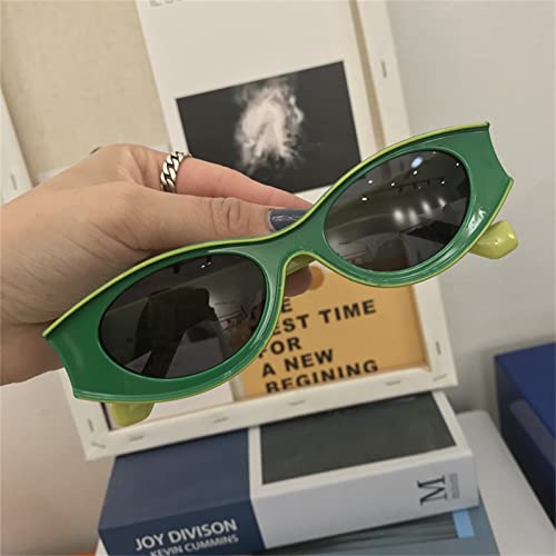 GIFIORE Oval Sunglasses 90s Inspired Small Neon Frame Sun Glasses for Women Men4