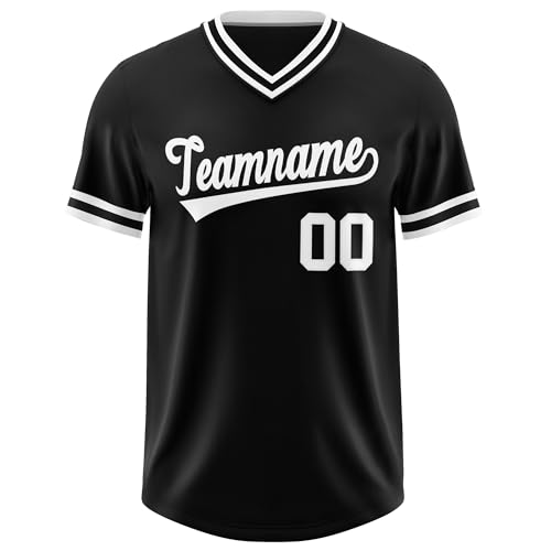 Custom V-Neck Baseball Jersey with Name & Number