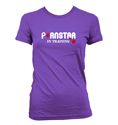 Pornstar in Training #251 - Adult Women's Juniors T-Shirt, Purple, Medium