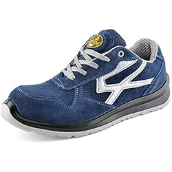 Proteccion Para Manos Seguridad Industrial SAFETOE Zapatos de Seguridad para Hombres con Puntera de Fibra de Vidrio 7328 Zapatillas Ultra-Ligeras Azul (Talla 44, Azul)