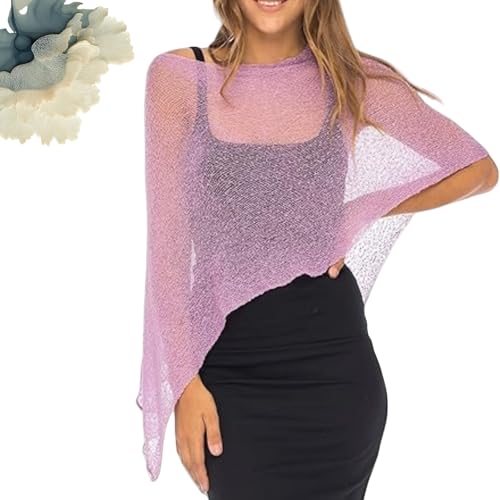 One-Piece Hot Girl poncho Shawl UV Protection Summer Sheer Poncho Lace Hot Girl Knitted Top for Women