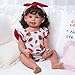 BABESIDE 3Pcs Reborn Baby Doll Clothes for 17-22 Inch Dolls,Strawberry Outfit Set with Magnetic Pacifier, Cute Baby Doll Accessories for Newborn Reborn Girl Dolls
