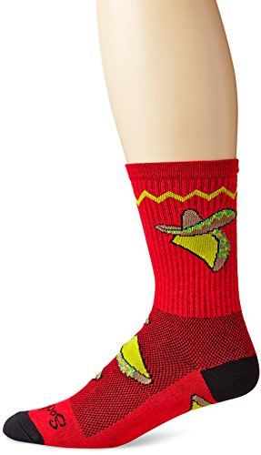 SockGuy mens Taco Tuesday Crew Sock, Red, (CRTACO)