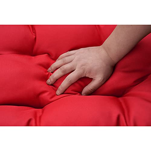 Outdoor Indoor Hanging Egg Swing Chair Without Stand,Folding Patio Rattan Basket Chair With Cushion And Pillow,Lounge Leisure Chair For Balcony,Hammock Chair Weight Capacity 280Lbs-Red #TOP6