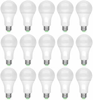 INGQI 15 LED Light Bulbs 110x60x60mm with Plastic Electronic Components 15W / 100W 6000K Replacement Daylight A19 E26 Lamp White