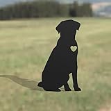 Personalized Black Lab Memorial Garden Stake, Custom Black Lab Metal Plaque with Heart Engraved Design, Pet-Friendly Garden Decor, Outdoor Yard Decor, Dog Silhouette, Pet Keepsake Gift