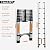 Telescoping Ladder, Stainless Steel Extension Ladder with 2 Triangle Stabilizers, Heavy Duty 330 lb Capacity Telescopic Ladder for Home, Roof, RV (8.5FT/2.6M)
