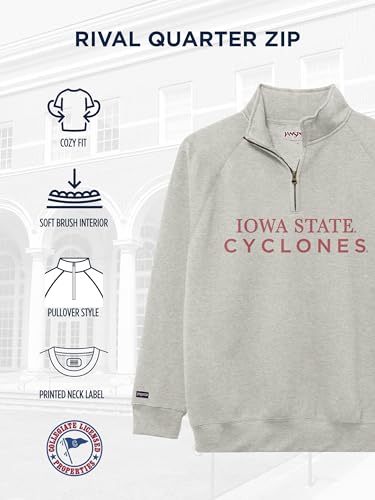 JanSport NCAA Officially Licensed Rival Quarter Zip Sweatshirt, Long Sleeve Unisex 1/4 Zip, Cotton-Polyester Blend with Stand-Up Collar Design & Tapered Raglan Sleeves, Full Chest Embroidered Design - image 5