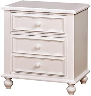 Furniture of America Noell Solid Wood 2-Drawer Kids Nightstand in White