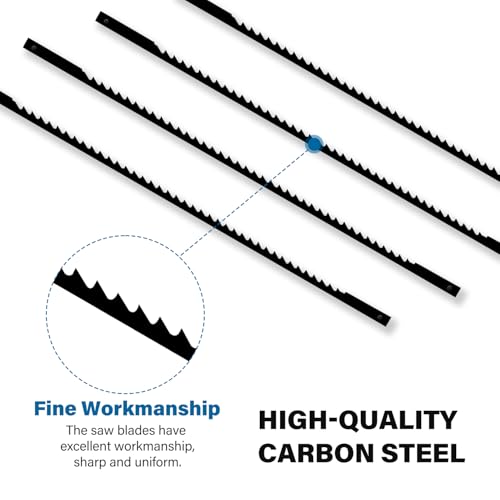 VooGenzek 20 PCS Scroll Saw Blades Set, 10 Teeth Carbon Steel Coping Saw Blade, Pinned Scroll Saw Blade - Image 3