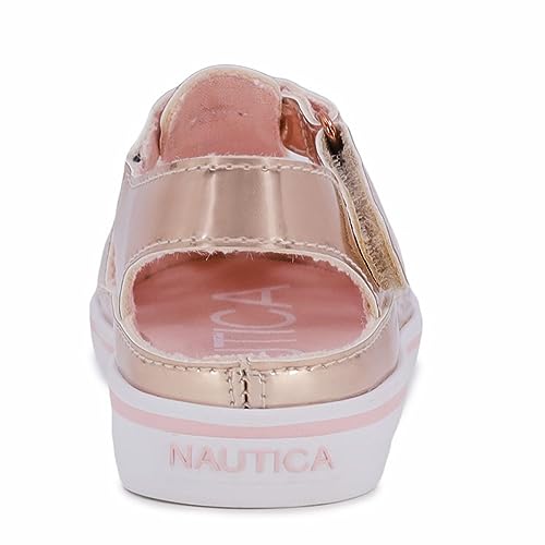 Nautica Toddler Sandals – Water Sport Closed-Toe Summer Shoes for Boys & Girls with Adjustable Straps,Mikkel Girls-Rose Gold-73