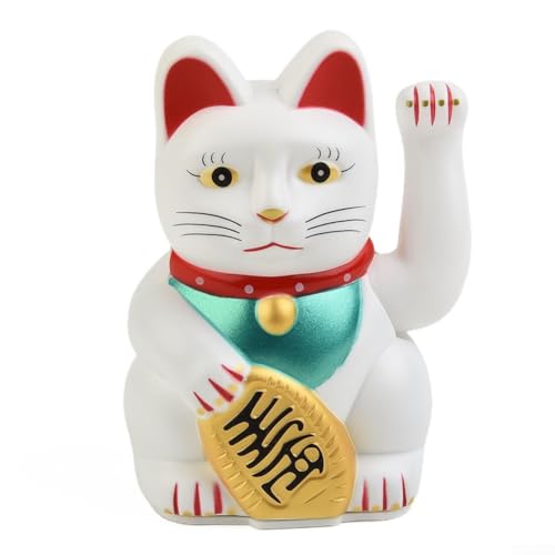 Décoration en plastique en forme de chat porte-bonheur avec bras oscillant électrique pour magasin, bureau, décoration d'intérieur alimentée par piles AAA...