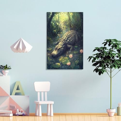 Impression sur toile crocodile de qualité supérieure pour une décoration chic - 4