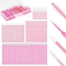 230 Pcs Pink Brow Lamination Supplies with Plastic Box Micro Eyebrow Lash Spoolies Set Disposable Lip Applicators Eyebrow Spoolies Brush Micro Swabs Interdental Brushes for DIY Eyelash Extensions