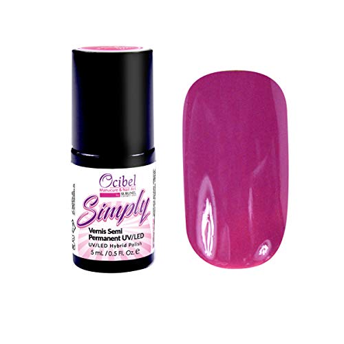 Ocibel - Vernis Semi Permanent UV/LED Simply 1 Couche 5ml - Nude Rose Foncé #2672 - Manucure, Faux Ongles et Nail Art Cover