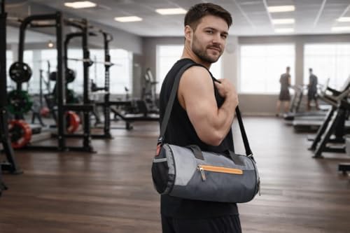 Image of Image of AniSom Multipurpose Gym Duffel Bag with Wet Pocket and Adjustable Strap for Men and Women Travel Sports Workout Bag (Grey)