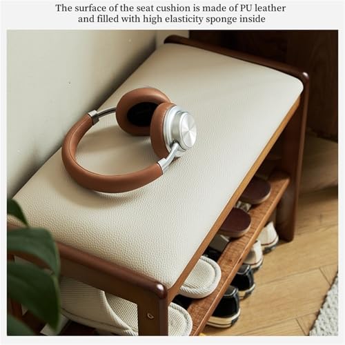 Banc à chaussures en bois massif durable de qualité supérieure pour entrée - 7