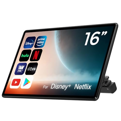 Image of 16 inch Android 13 Car Headrest Monitor Screen Car TV Entertainment System for Cars Backseat,Support Phone Wireless Mirroring Sync Screen WiFi HDMI Bluetooth USB SD Video Player 4G+64G (16 inch 4+64 1pcs)