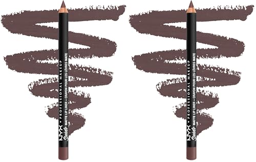 Image of NYX PROFESSIONAL MAKEUP Suede Matte Lip Liner, Velvety-Smooth, Long-Lasting Formula For A Defined Lip Makeup Look - Moonwalk (Purple) (Pack of 2)