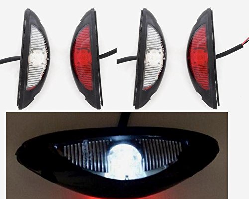 4 x LED marcador de contorno lado vertical luces 12 – 24 V rojo blanco para SUV Offroad Remolque Camión Caravana chasis