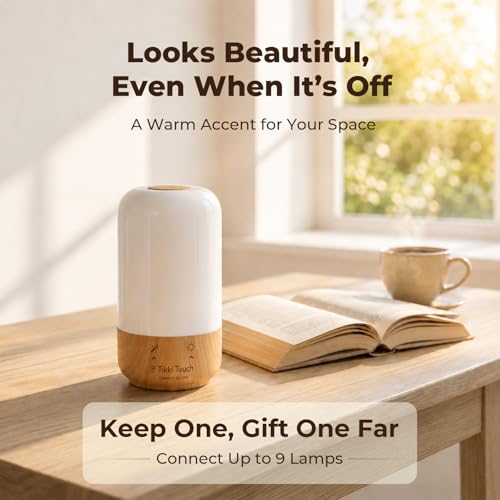 Image of Tikkitouch Long Distance Lamps Set of 3 WiFi & Bluetooth Connected Long Distance Relationship Gift for Mom, Friends, Family, and Parents