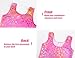 Jinhiteam Girls Gymnastics Leotards Size 8-9 Years Old Shiny Pink Heart Tumbling Outfit Practice Tank Bodysuits with Shorts