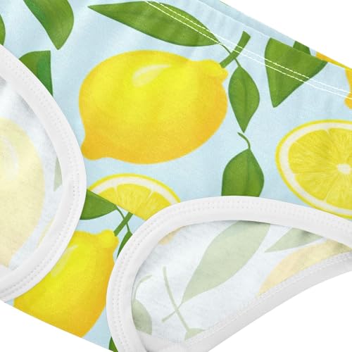 Girls Underwear Toddler 2t Cotton Panties Little Girl Pattern Briefs Undies Kids Sliced Yellow Lemons Light Blue4
