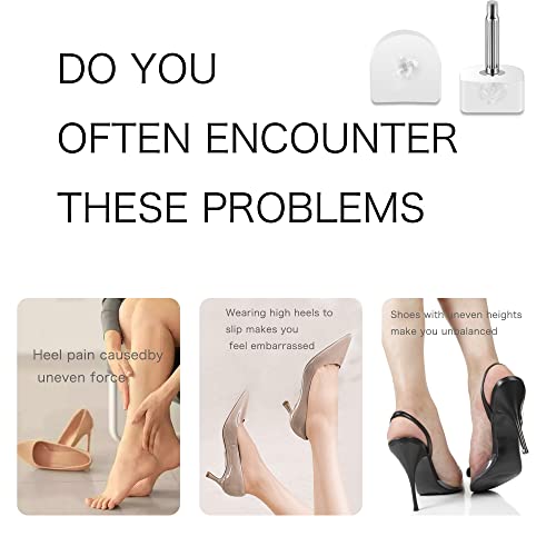 Image of SooGree Heel Caps Cover High Heel Caps Protectors Heels Tips Replacement Kits Dowels for High Heel Shoes (10 Pairs Clear)