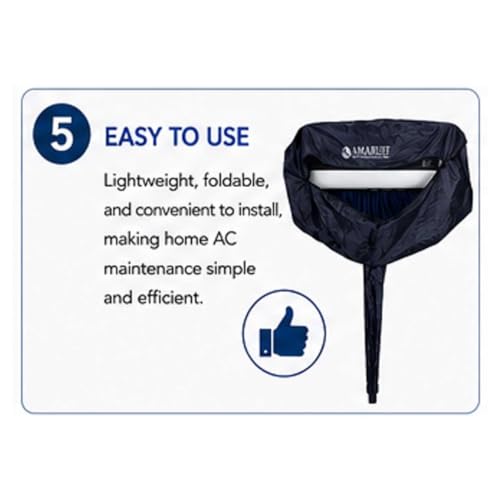 Image of Polyester Waterproof Split AC Indoor Unit Wash Cleaning Bag Cover | Reusable AC Service Cover for Coil Cleaning, Dust & Splash Protection (Parachute Fabric, 44)