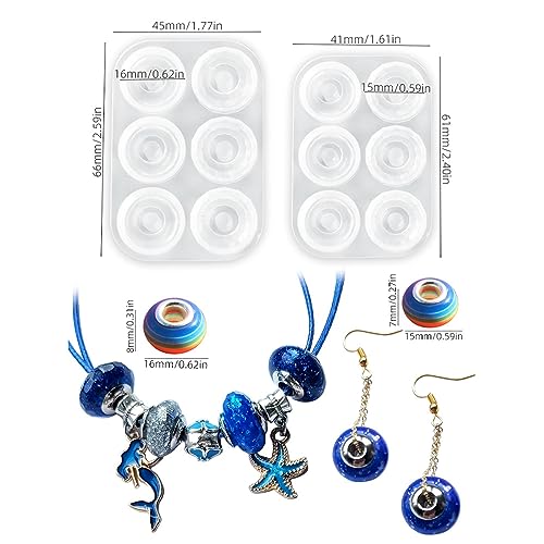 Silicone Mold for 15mm & 16mm Flat Resin Beads, Smooth & Faceted Styles, Epoxy & UV Resin Casting Mold for Jewelry Making