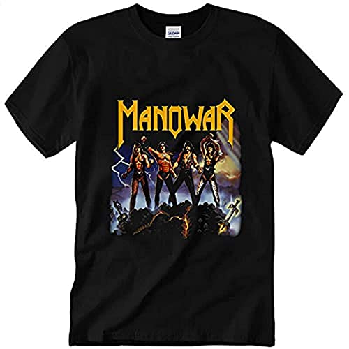 Photo de Manowar Fight TH World Short T-Shirt Manowar Band Rock T Shirt XL
