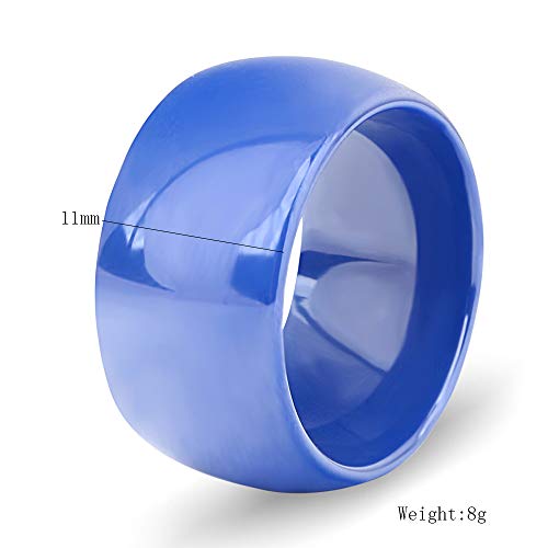 HIJONES Women 11mm Smooth Domed Ceramic Ring High Polished Wedding Bands Comfort Fit2