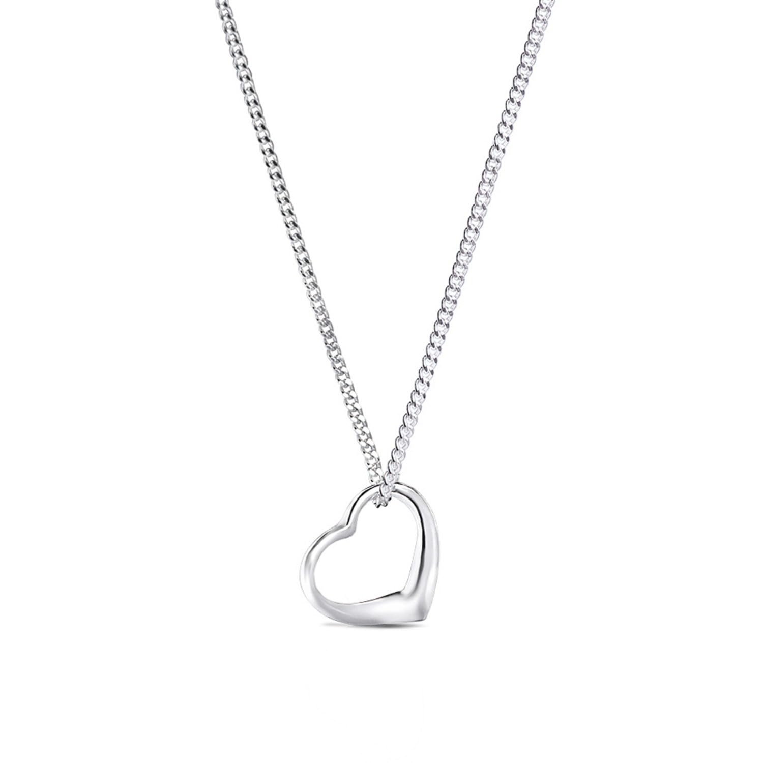 Heather Needham SilverHeather Needham Childrens Sterling Silver Floating Heart Necklace on 15" (37cm) Silver Chain - Size: small 10mm. Genuine SOLID SILVER - NOT PLATED. Gift Boxed. 8029/15
