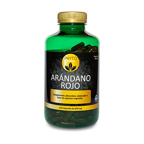 Phytofarma Arándano Rojo Capsulas - 225 Cápsulas De 650 Mg - Suministro Para 3 Meses - Prevención Infecciones Urinarias - Antioxidante
