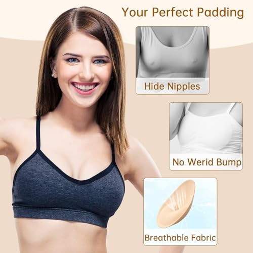 Bra Pads Inserts Breast Enhancer - 4 Pairs Sew in Bra Cups for Sports Swimsuits Bikini Push up Pads3