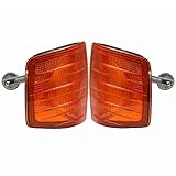 Riloer 1Paar Autoblinkerabdeckungen passend für M-ercedes B-enz W201 E200 E220 E230 E280 E320 1982-1993, gelbes Eckleuchtengehäuse ohne Glühbirnen