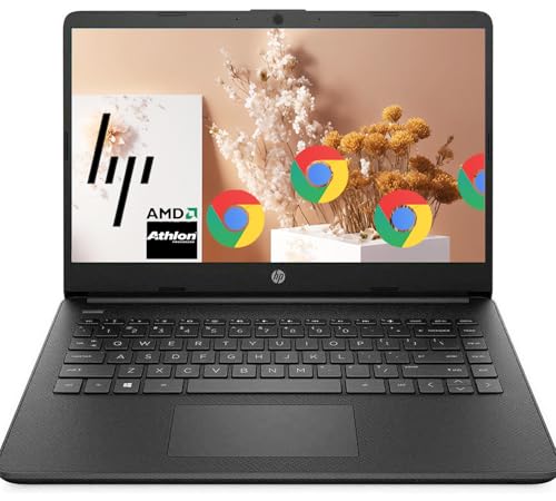 HP 14 Inch HD Chromebook Laptop, AMD Athlon Gold 3150U, 3.3 GHz Max Boost Clock, 8GB DDR4 RAM, 128GB SSD, AMD Radeon Graphics, ChromeOS Flex, Designed Purely for School & Work, Game App Not Allowed