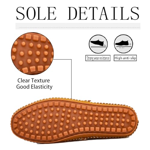 Men's Hollow Out Cow Leather Hand Stitching Penny Loafers Breathable Lightweight Flat Slip On Moccasins Casual Driving Walking Shoes3