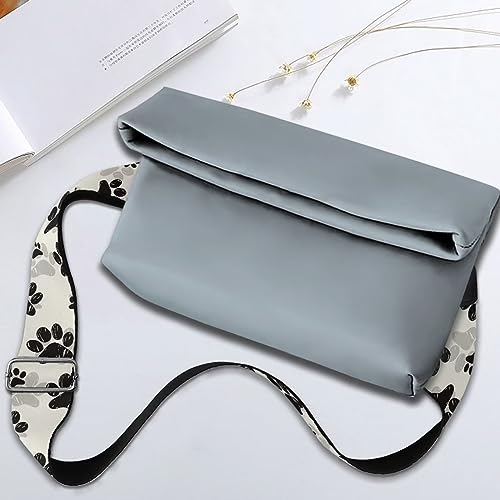 Image of Wide Bag Straps Replacement Crossbody Cute Pet Paw Guitar Straps for Handbags /Purses /Messenger /Duffel Bags Backpack Straps Replacement Adjustable Length from 30 inch to 50.3 inch