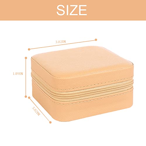 KElofoN Organizador de joyas de viaje, joyero de viaje, caja organizadora de joyas pequeña para niñas y mujeres (1, caqui)