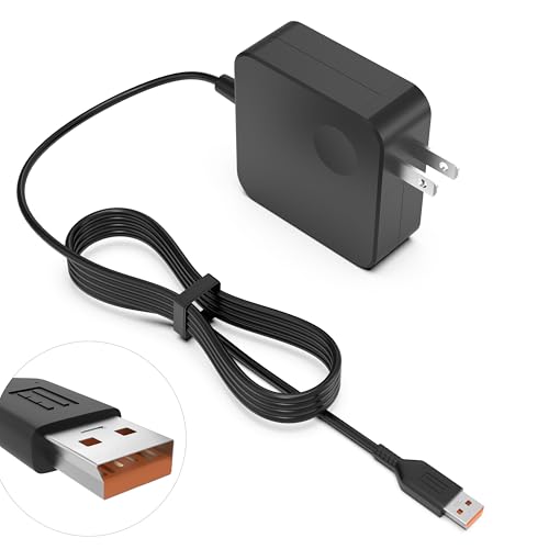 Futurebatt 65W Adapter Charger Cord for Lenovo Yoga 3 Pro, Yoga 700-11ISK 700-14ISK 80QE Yoga 900 900-13ISK Yoga 3 11,3 14 Laptop with USB Cable Power Supply Adapter
